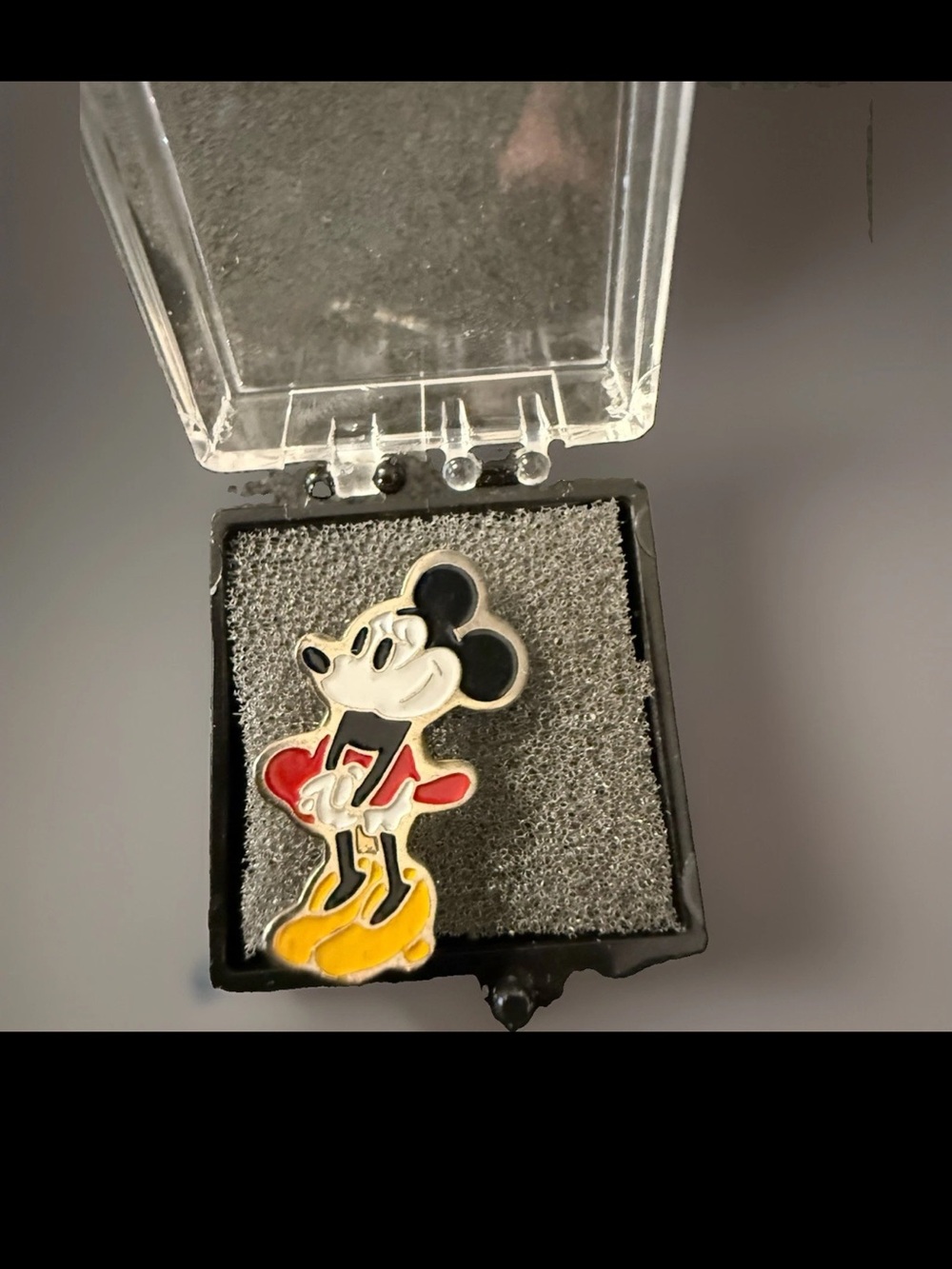 Vintage Minnie Mouse Enamel Pin - Black, Red, Yellow